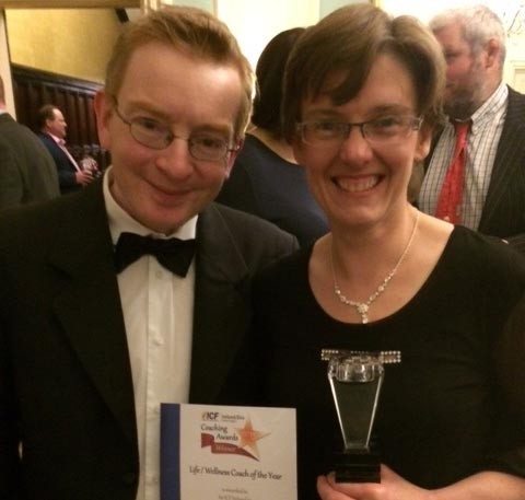 Rachel with husband Padraig at the awards ceremony.