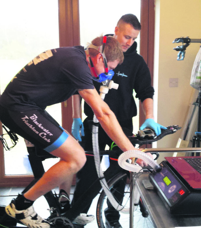 Blackwater Triathlon Club member, Eddie OÕBrien doing his Vo2 test.