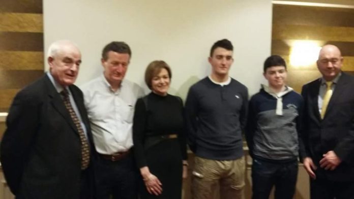 New Cork County Councillor Deirdre O'Brien with her father Ned O'Keeffe, husband Dominic, sons Conor and Cian and brother Deputy Kevin O'Keeffe