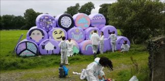 Painting bales for Crumlin
