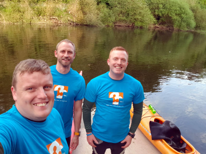 Kayak Challenge Team Members Stephen Happe, Liam Anthony Griffin and David Feehan