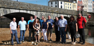 Public representatives step out onto Fermoy weir