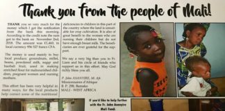 Calendar proceeds help feed children in Africa