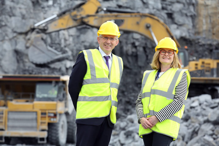 HSA CEO Dr Sharon McGuinness and Gerry Farrell launch Quarry Safety Week 2019.