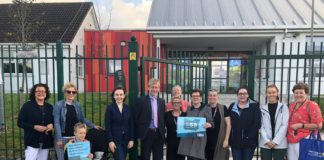 Local secretaries stand in protest