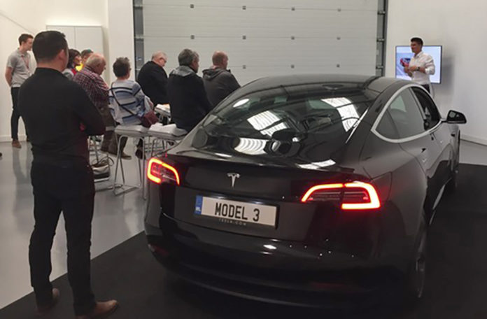 The first of the Model 3 deliveries in Dublin.