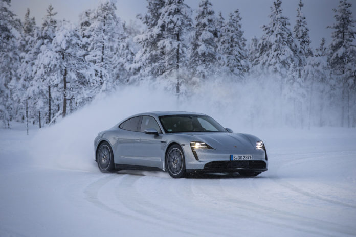 Porsche Taycan - Winter driving at Levi, Finnish Lapland.