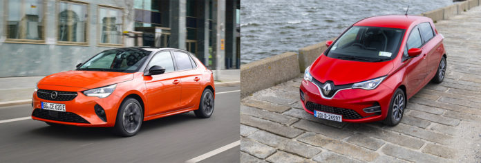 Renault Zoe and Opel Corsa-e adj