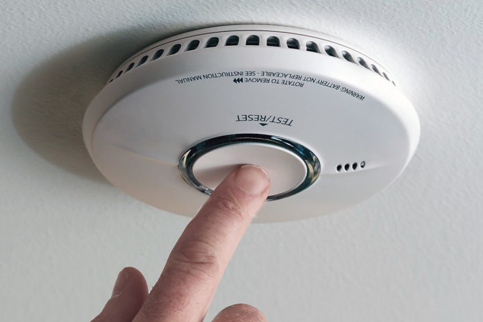 Fire Alam Smoke Alarm Web Stock
