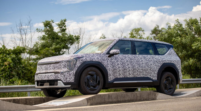 The Kia EV9 undergoes final technical testing ahead of 2023 world debut