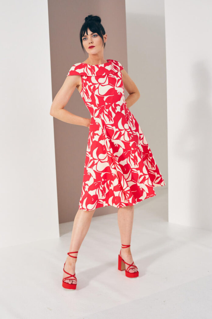A shawl collar dress from Kate Cooper (€238).
