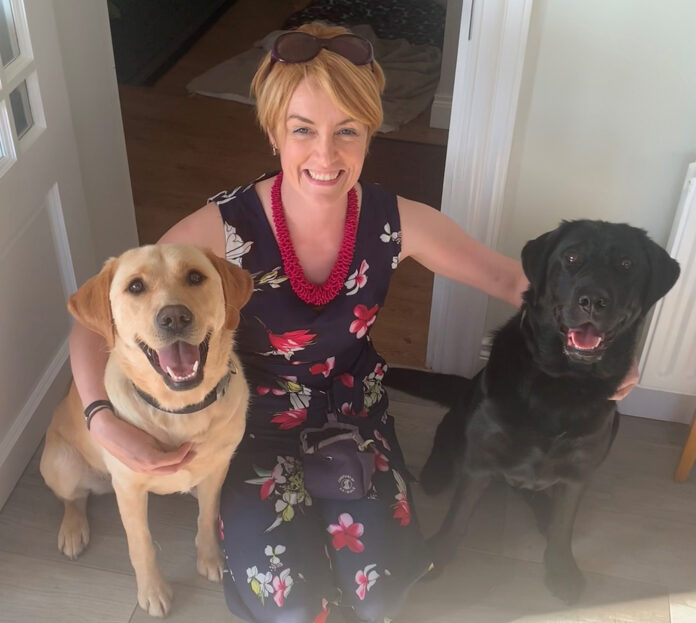 Ciara Canning with dogs Honey and Valerio.