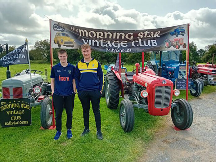 Dylan and Jake Ryan supporting the Tractor Run in Ballylanders.