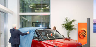 Citroën brand CEO Thierry Koskas reveals the all-new ë-C3 to the Irish motoring press