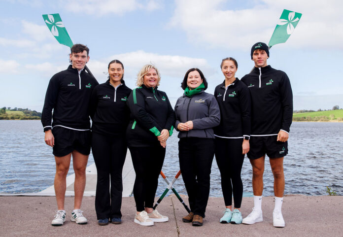 Ross Corrigan, Alison Bergin, Chief Executive of Rowing Ireland Michelle Carpenter, CEO of Coillte Ireland Imelda Hurley, Zoe Hyde and Nathan Timony 9/11/2023