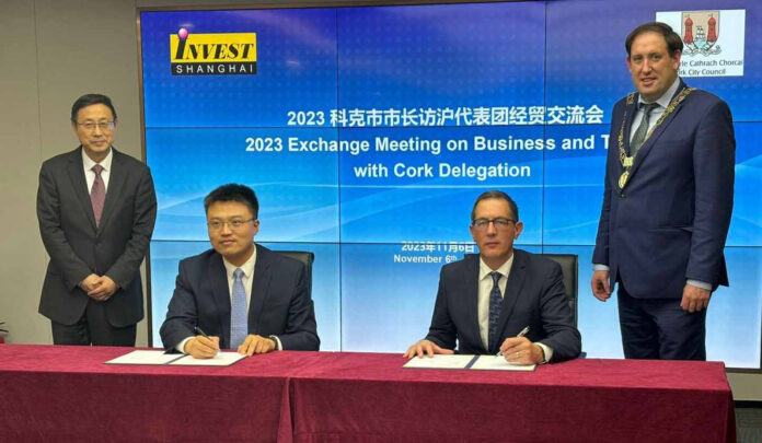 Cork Chamber and Invest Shanghai have agreed a partnership throu