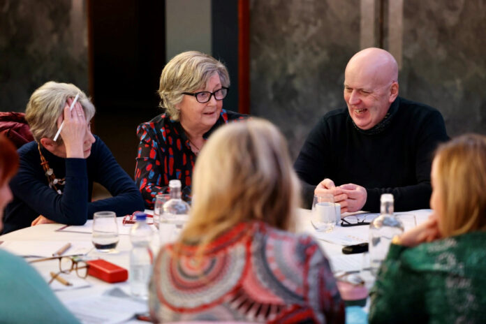 Cork learners discuss experiences at the recent FET forum.