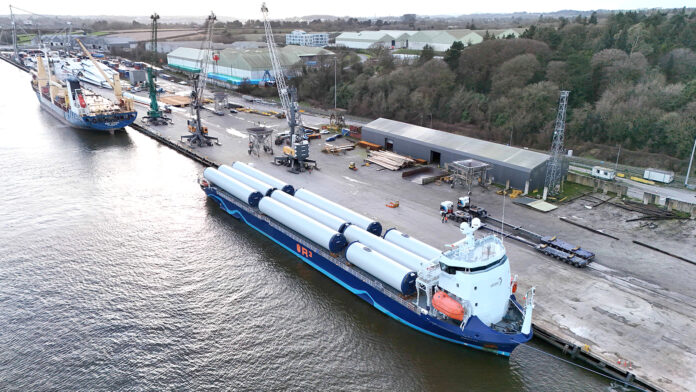 The oversized cargo arriving at the Port of Waterford.