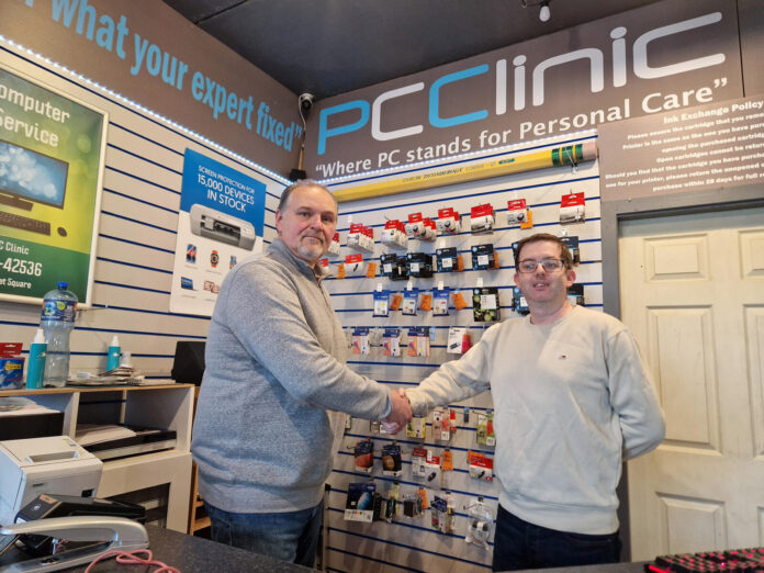 Charlie Richards (PC Clinic) and Richard Curran (Sentinel Computers).