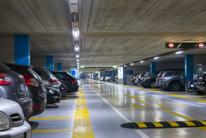 Large multi-storey underground car parking garage