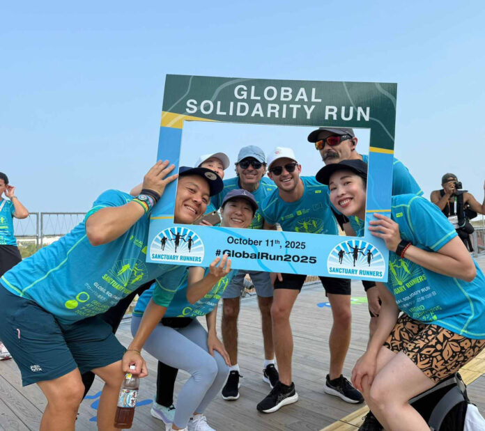 Participants enjoying the launch event at the World Expo in Osaka, Japan.