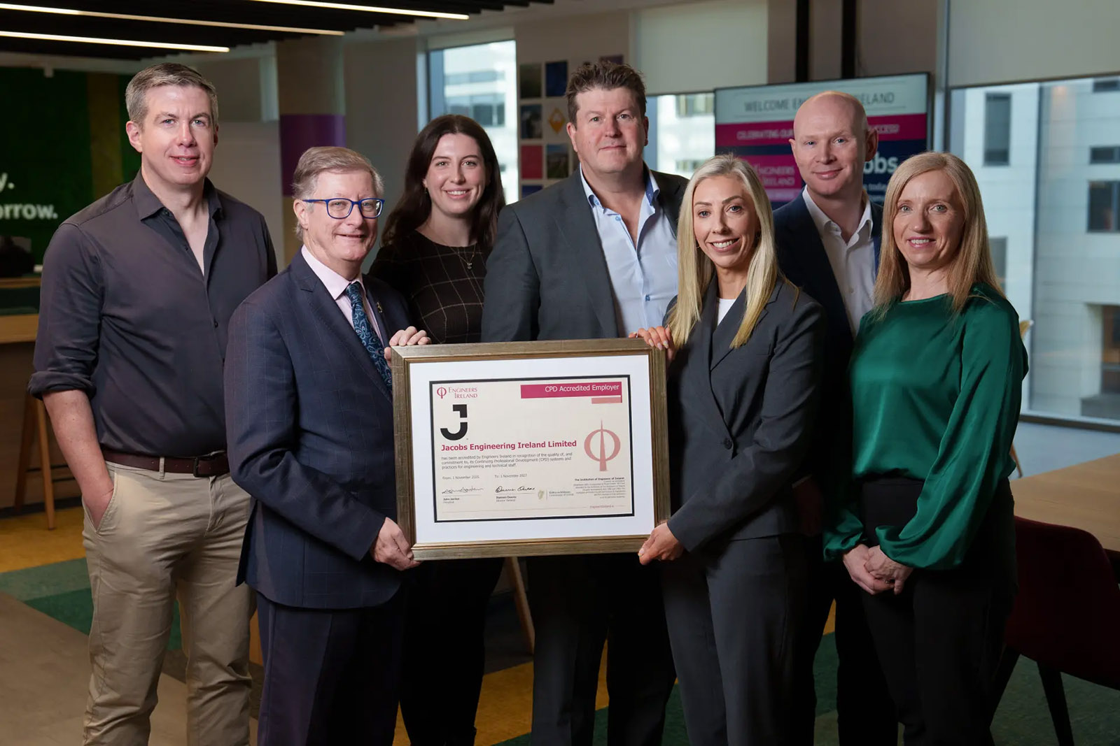 Jacobs Awarded Engineers Ireland’s CPD Accredited Employer Standard