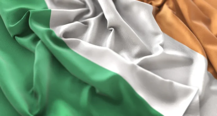 content-ireland-flag-ruffled-beautifully-waving-macro-close-up-shot