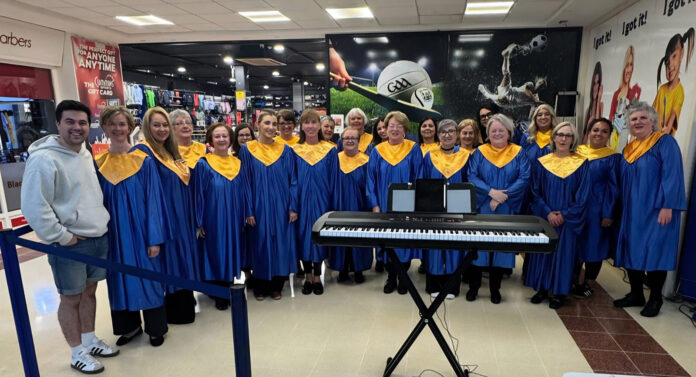 Castlelyons Gospel Choir performing at Blackpool Shopping Centre.